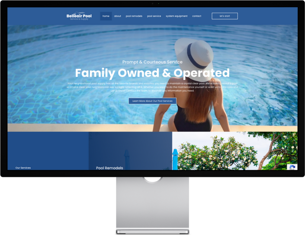 Our Work website desktop belleair pool service and supply White Fox Studios