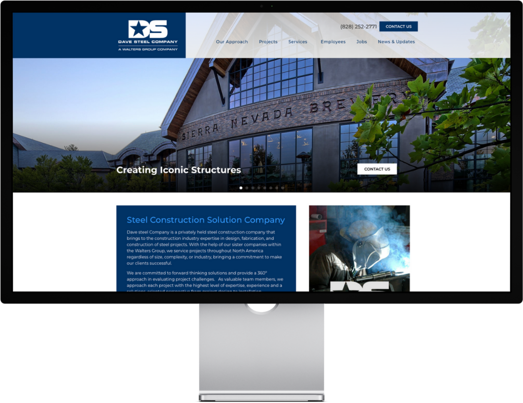 Our Work website desktop dave steel company White Fox Studios