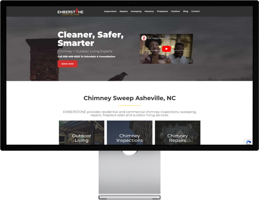 Our Work website desktop emberstone chimney solutions White Fox Studios