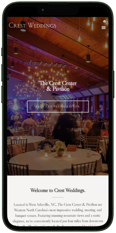 Our Work website mobile crest weddings White Fox Studios