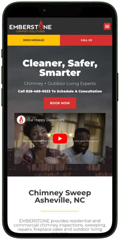 Our Work website mobile emberstone chimney solutions White Fox Studios