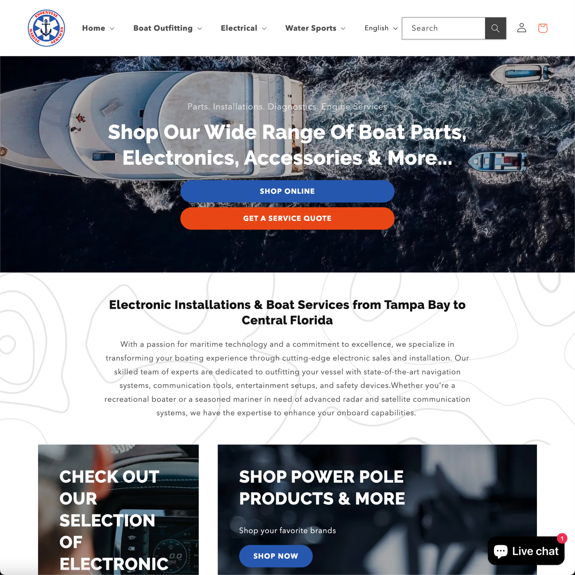 Web Design Web Design projects essential marine services White Fox Studios