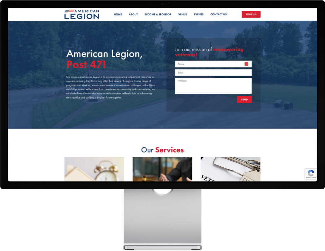 Our Work website desktop american legion White Fox Studios