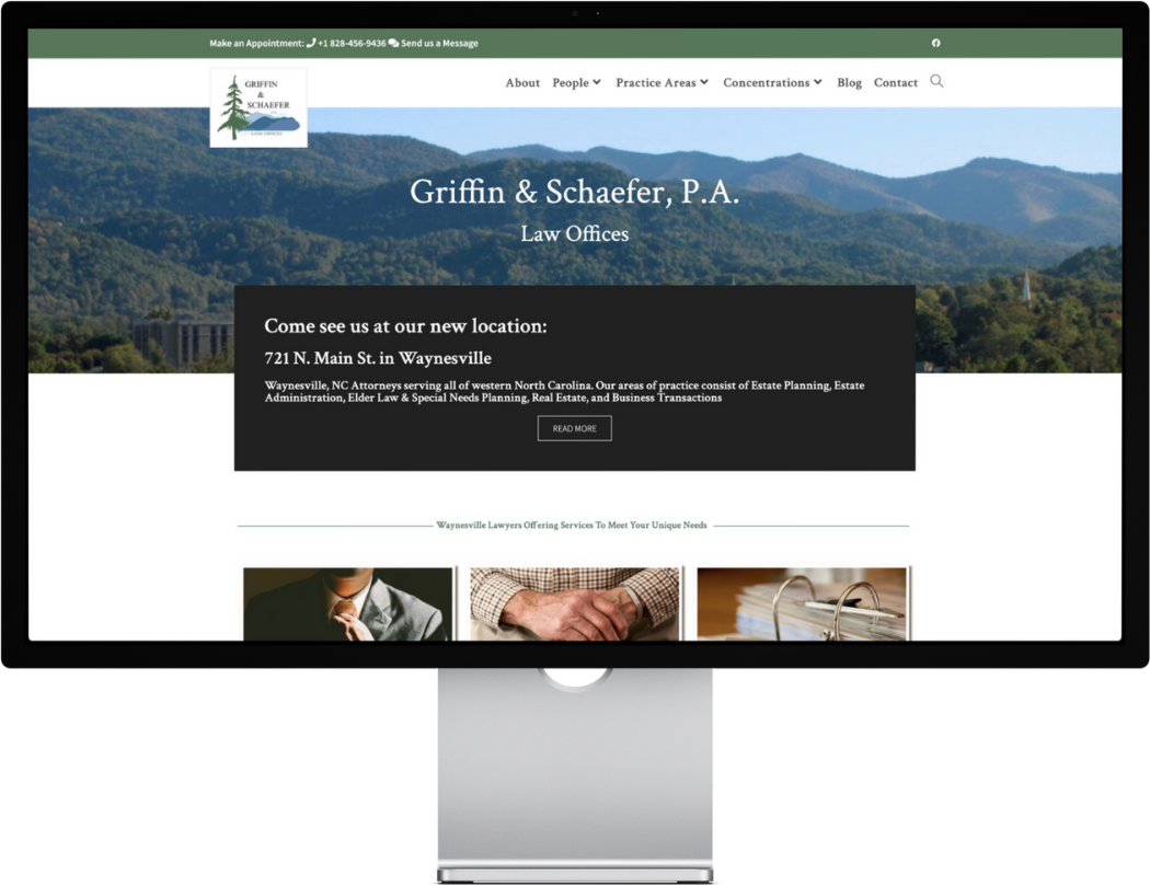 Our Work website desktop griffin and schaefer pa White Fox Studios