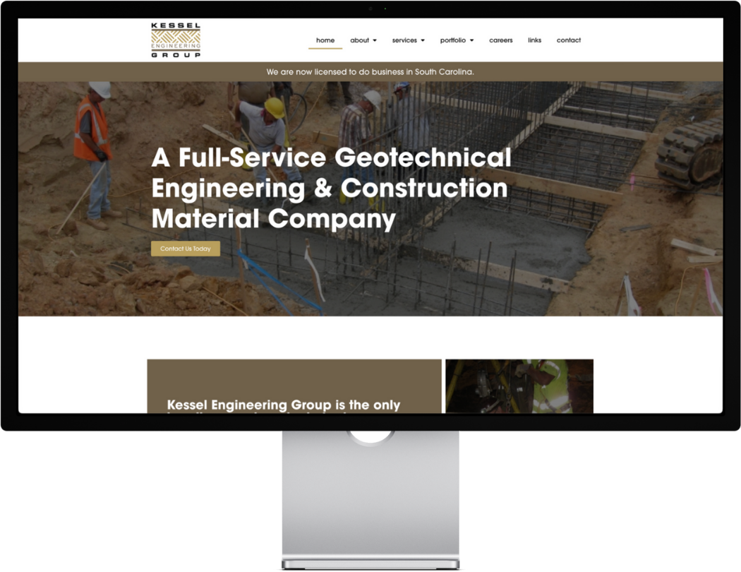 Our Work website desktop kessel engineering group White Fox Studios