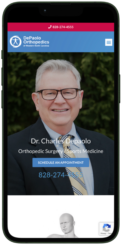 Our Work website mobile depaolo orthopedics White Fox Studios