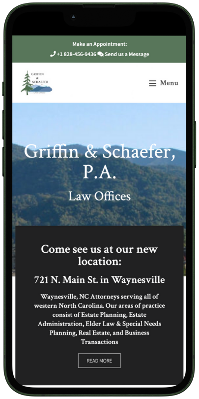 Our Work website mobile griffin and schaefer pa White Fox Studios