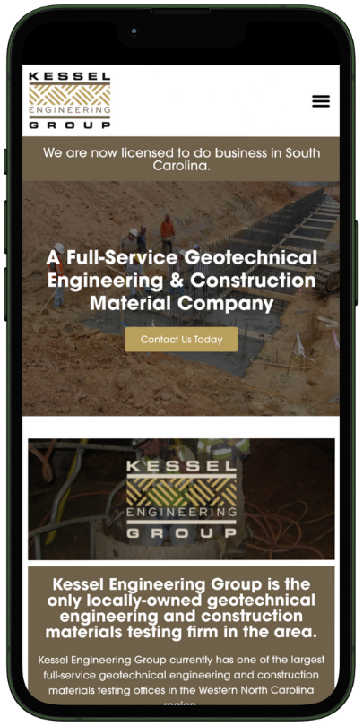 Our Work website mobile kessel engineering group White Fox Studios